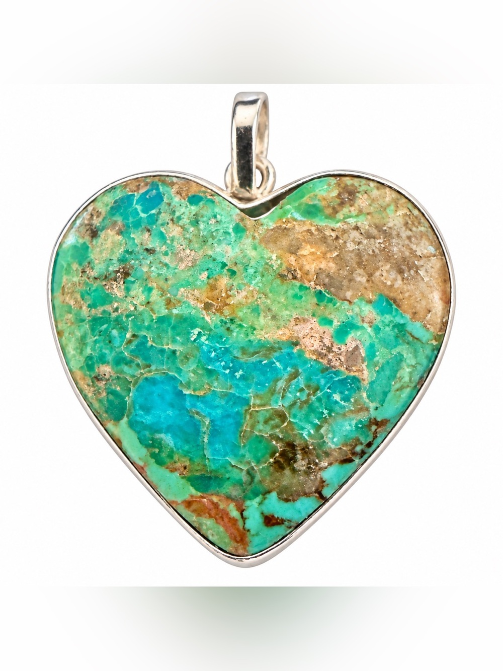 Kingman Turquoise Large Heart Pendant